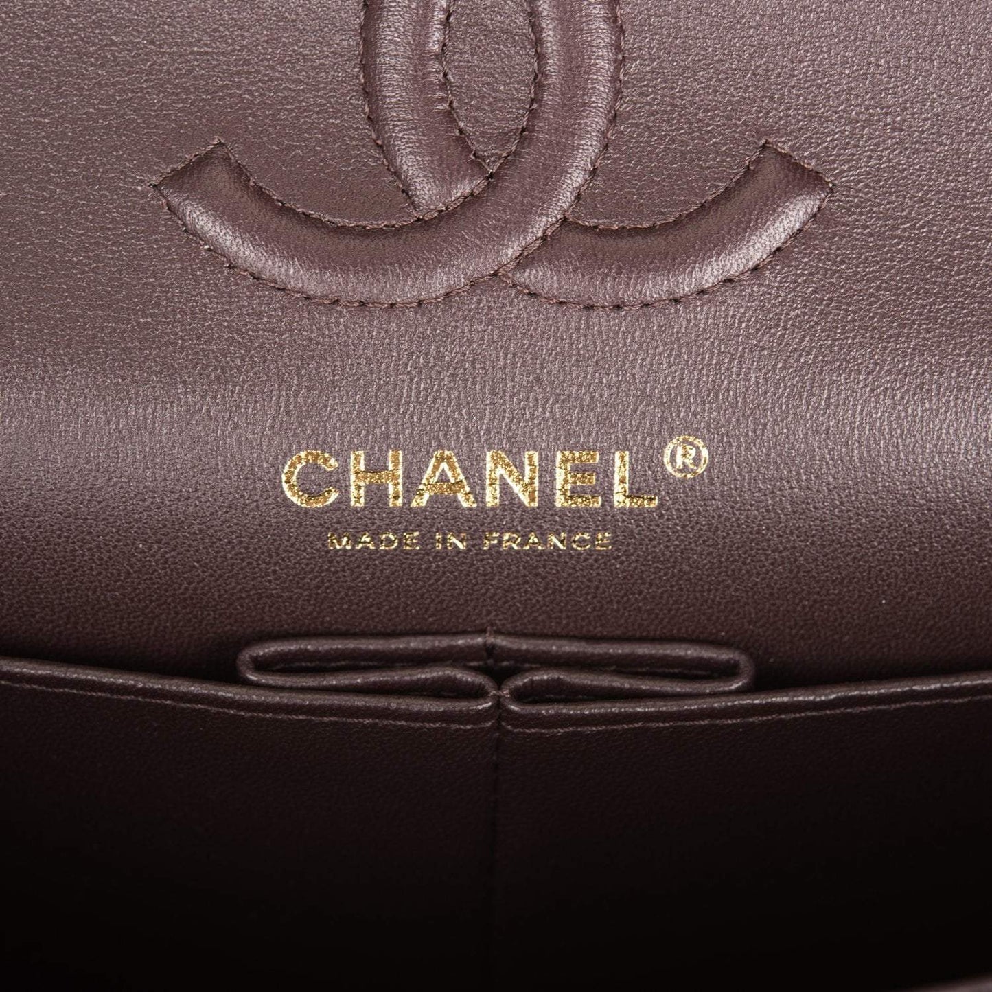 Chanel Small Classic Double Flap Bag Dark Brown Lambskin Light Gold Hardware
