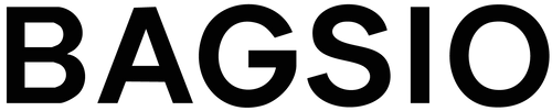 Black 'BAGSIO' logo on a white background