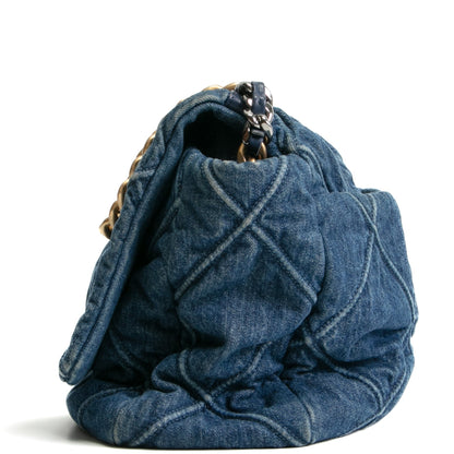 CHANEL 19 Denim Maxi Flap - Blue Jean