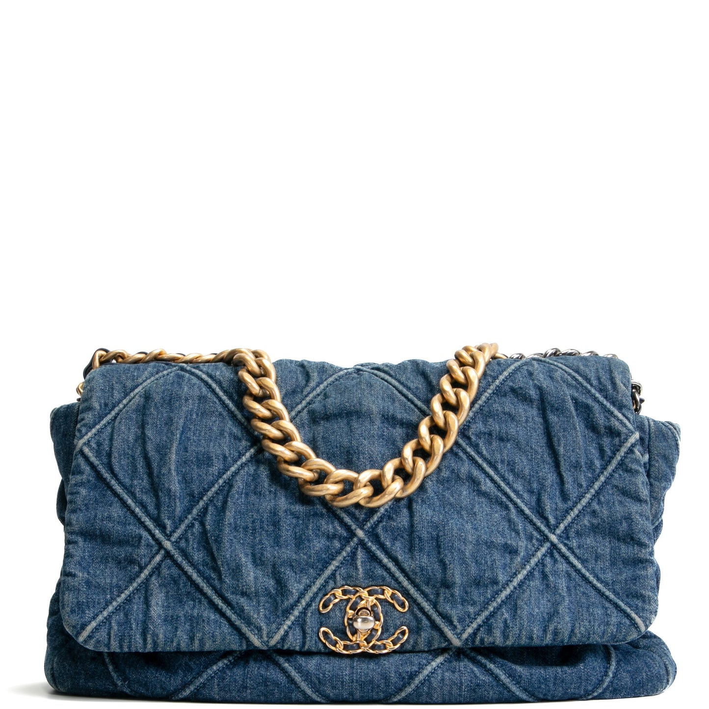 CHANEL 19 Denim Maxi Flap - Blue Jean