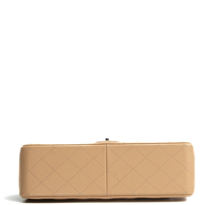 CHANEL Classic Jumbo Double Flap Quilted Caviar - Beige