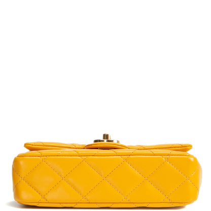 CHANEL Golden Links Top Handle Flap Bag Small- Mustard Yellow