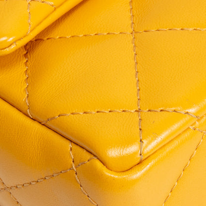 CHANEL Golden Links Top Handle Flap Bag Small- Mustard Yellow