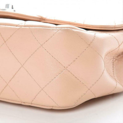 Chanel Classic Quilted Mini Rectangular Flap Beige Lambskin Leather