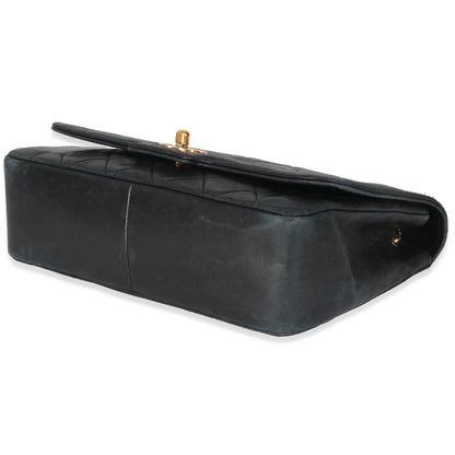 Vintage Black Quilted Lambskin Medium Diana Single Flap Bag