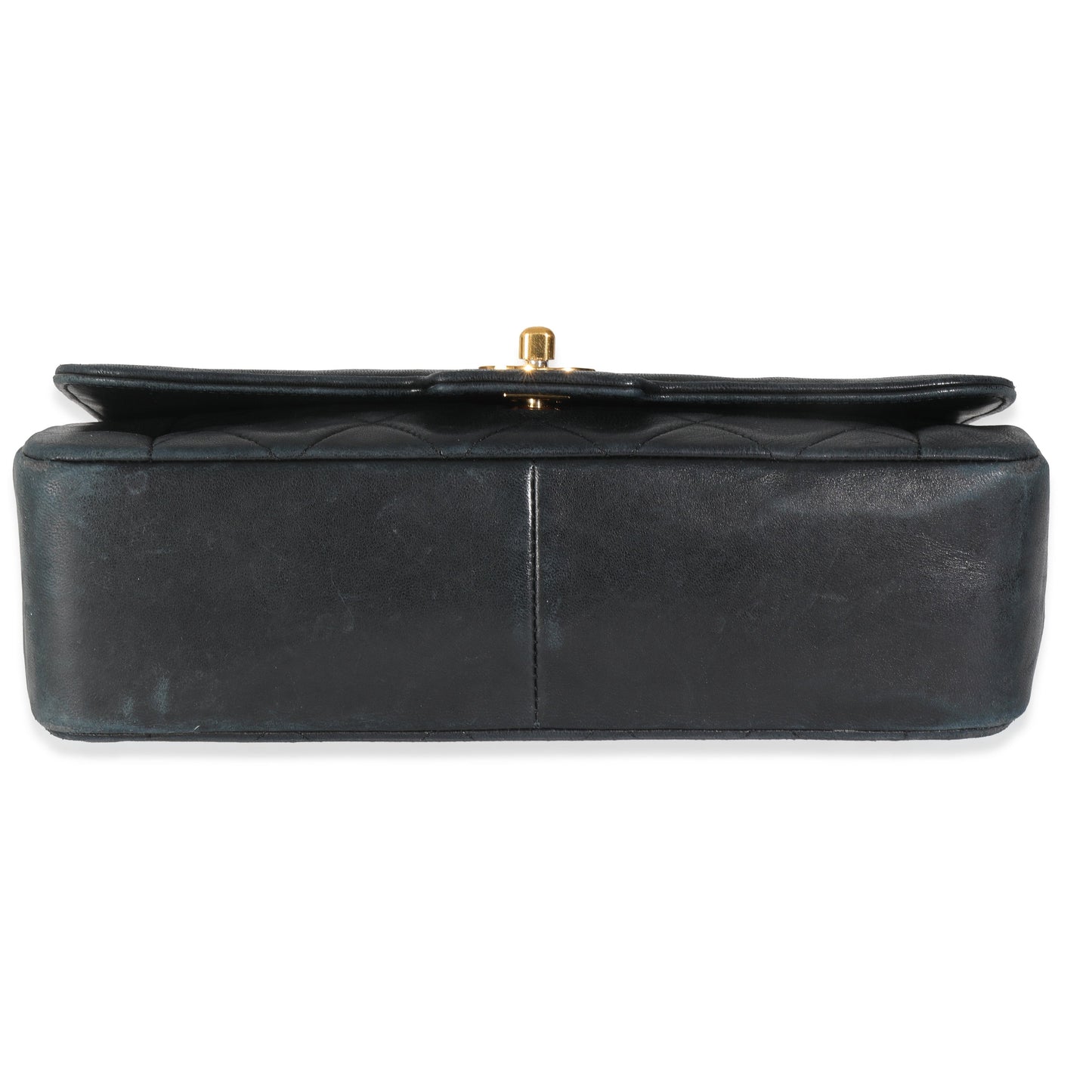 Vintage Black Quilted Lambskin Medium Diana Single Flap Bag