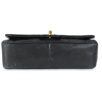 Vintage Black Quilted Lambskin Medium Diana Single Flap Bag